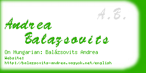 andrea balazsovits business card